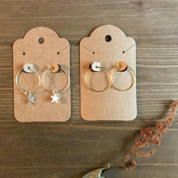 Brandy Melville Jewelry - Celestial Simplistic Hoop Earring Bundle